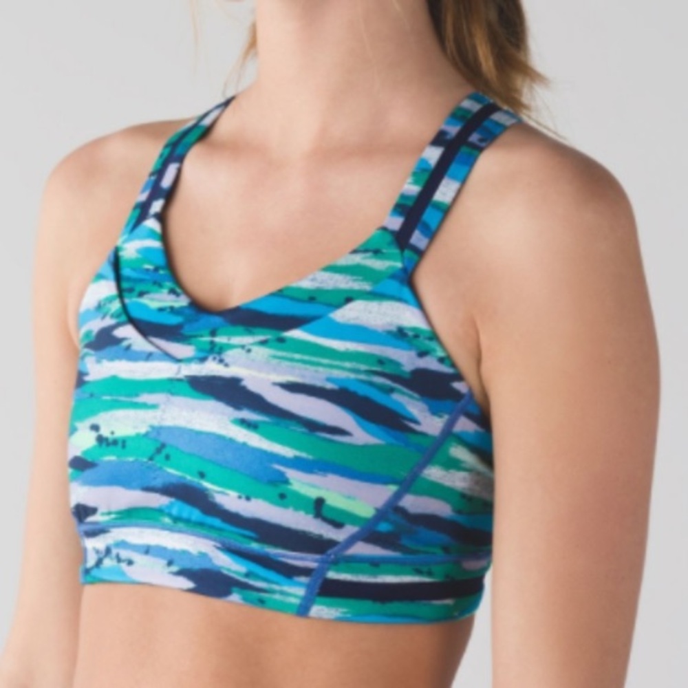 Lululemon Free To Be Seven Wonders Multi Turquoise, Navy Teal Sz 6